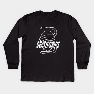 Death Grips Snake Egg Logo Minimalistic Black with Band Name Kids Long Sleeve T-Shirt